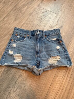 Madewell Distressed Denim Shorts Relaxed Fit Size 23